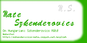mate szkenderovics business card