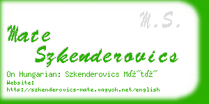 mate szkenderovics business card